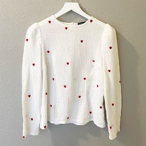 Valentine’s Red Hearts Blouse